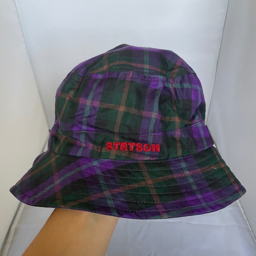 Vintage Stetson Purple Plaid Bucket Hat
